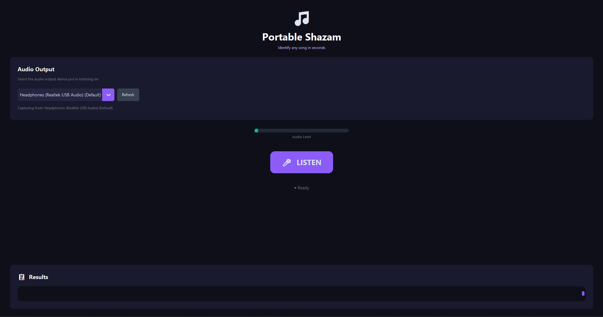 Portable Shazam screenshot